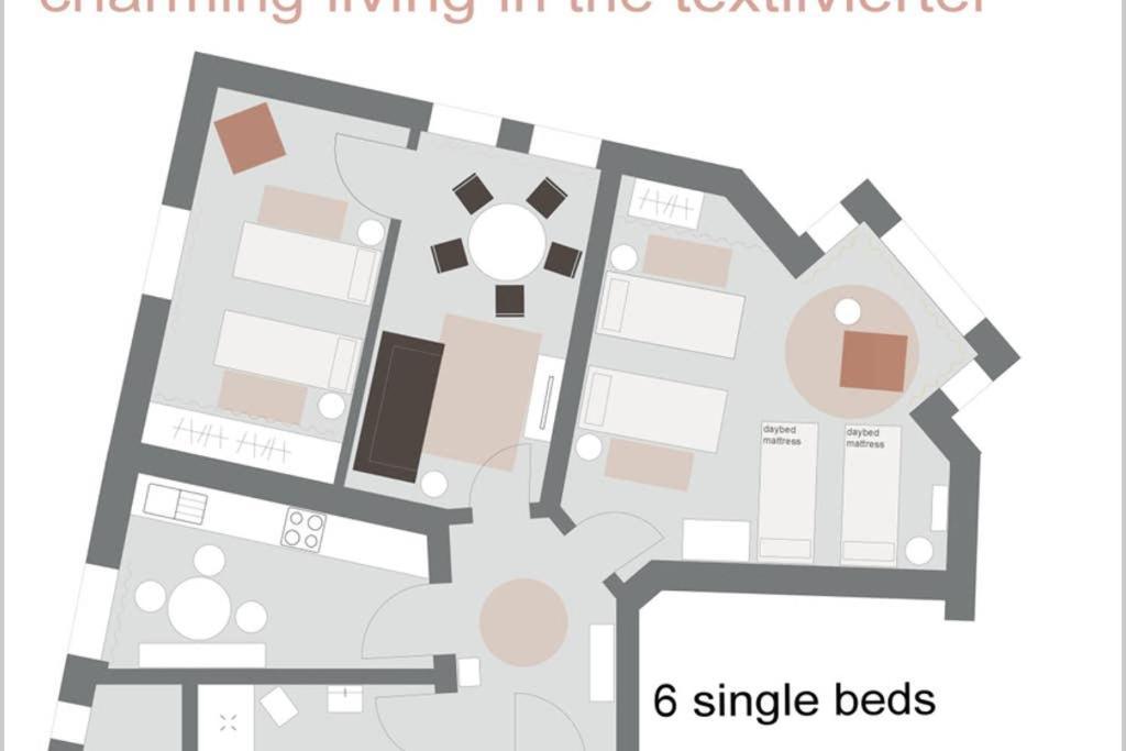 Charmant Leben Im Textilviertel - Stilvolle Wohnung - Zentral Und Ruhig Augsburg Exterior foto